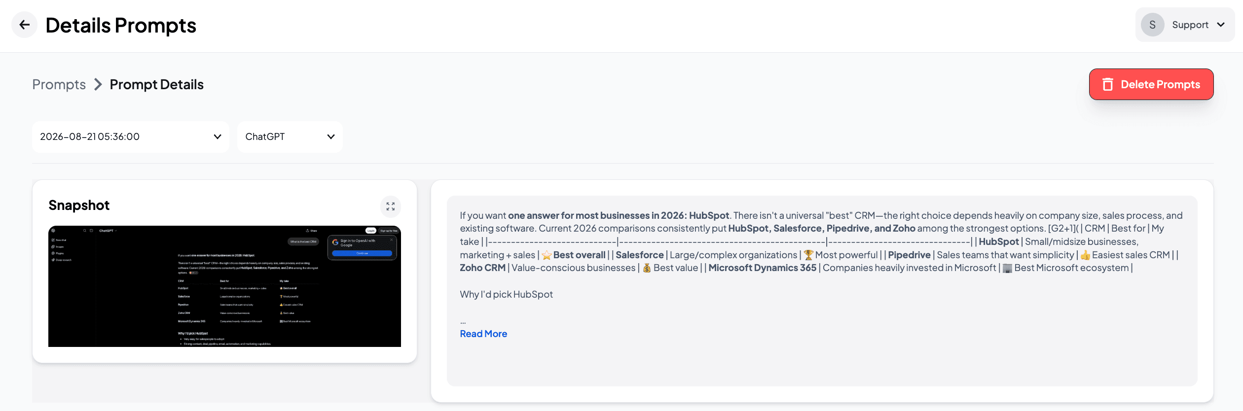 Rendered Output Snapshot